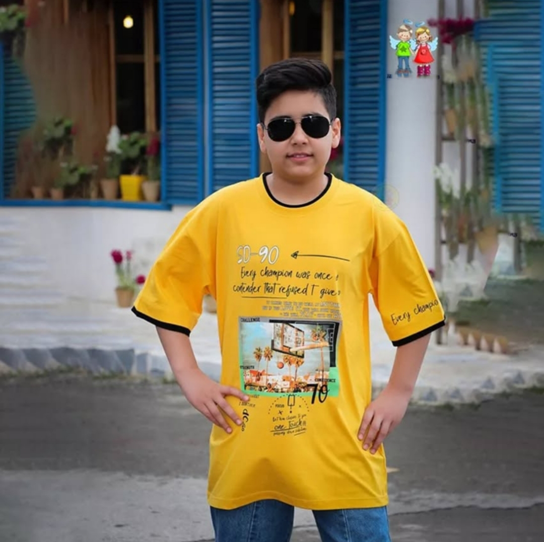 تی شرت نخ پسرانه طرح بسکتبال